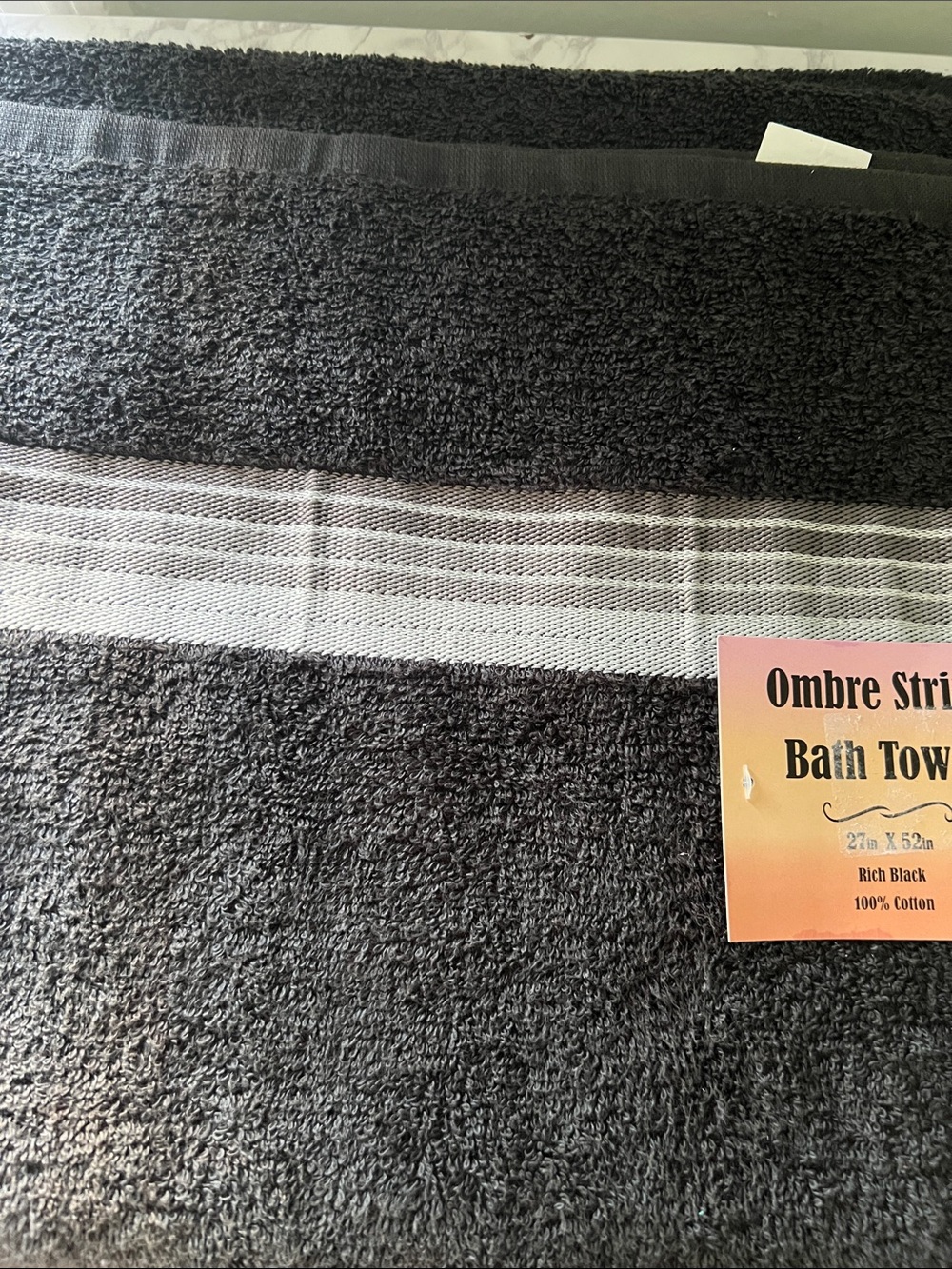 Ombre Stripe Bath Towel - Rich Black